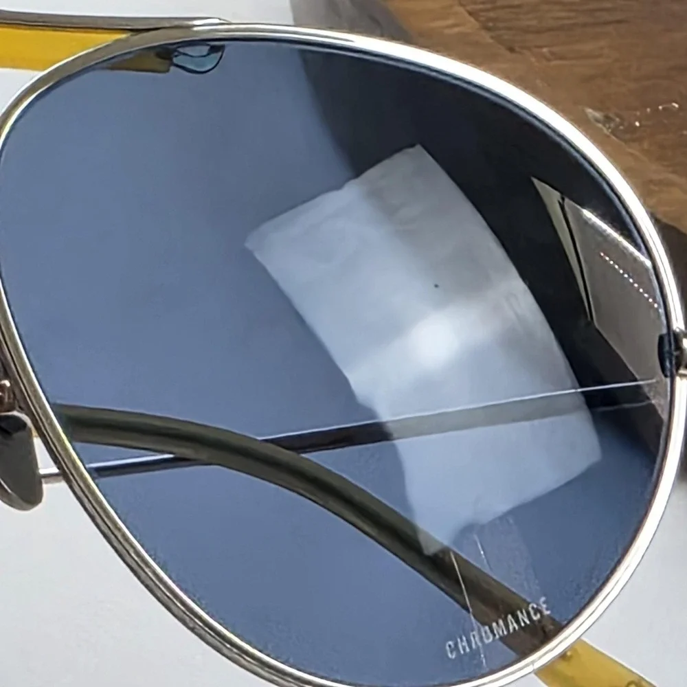 Ray-Ban RB 8063 Chromance Sunglasses Mens 55-16 Silver Titanium Blue Polarized